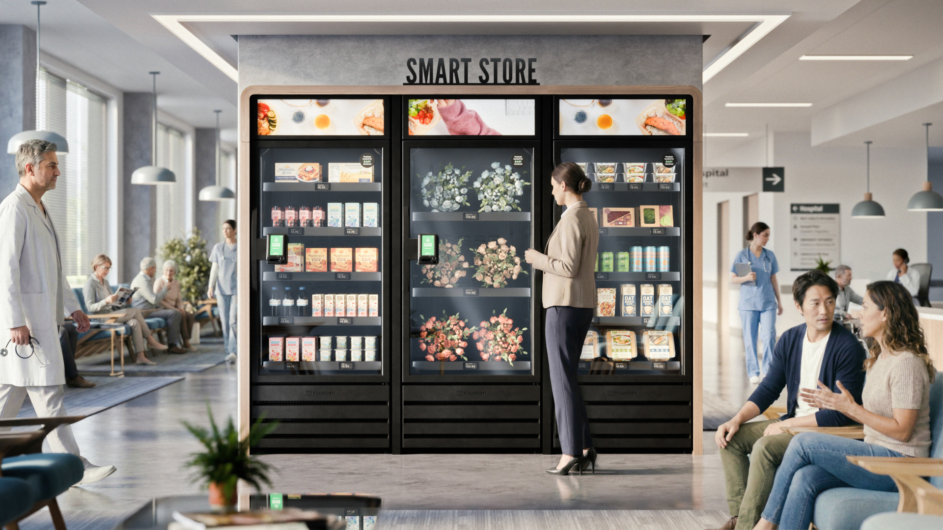 Smart Micromart installation in a hospital setting